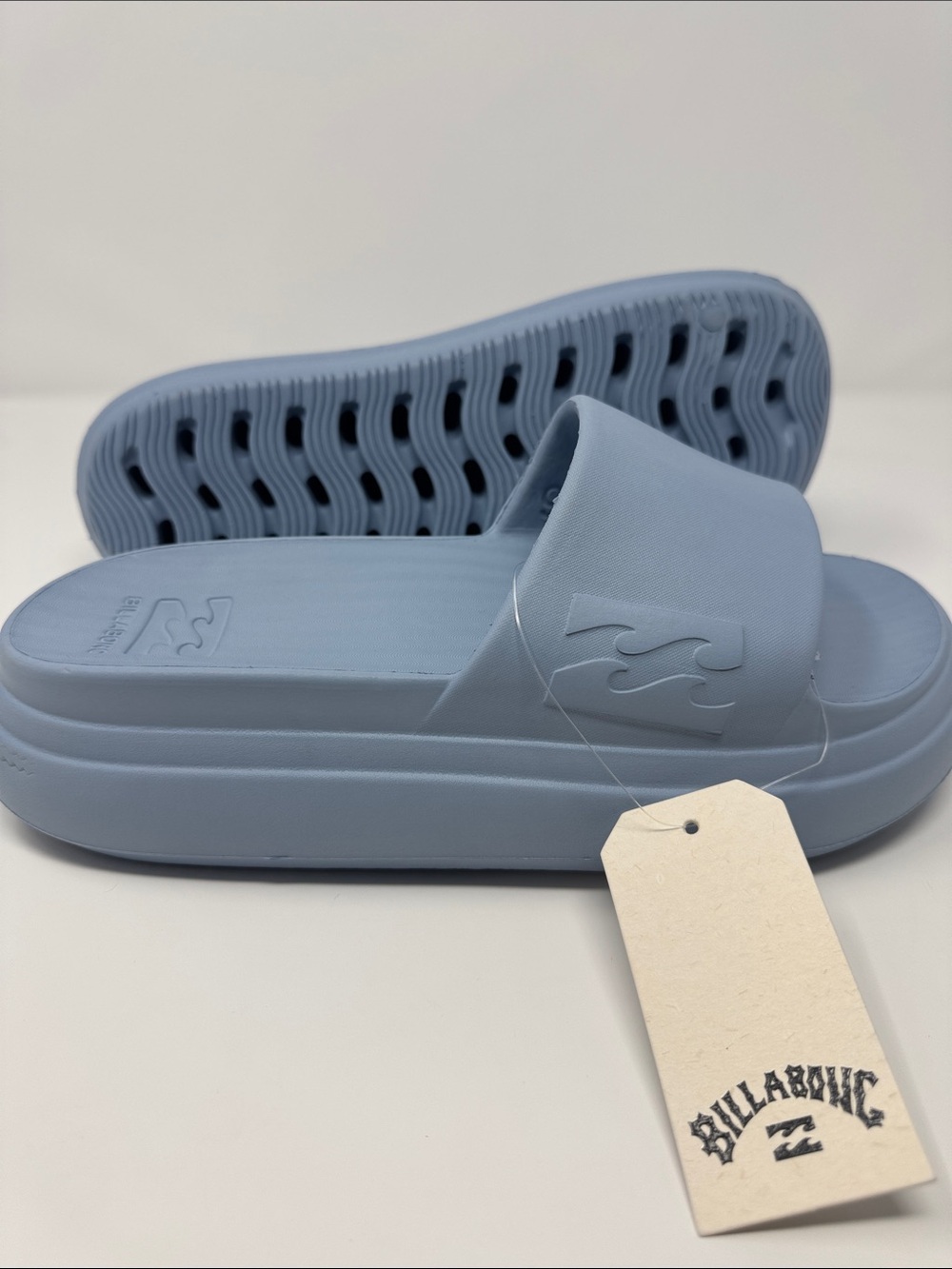 Billabong Blue Platform Slide Sandals Cloud Cushion Size 9 NWT